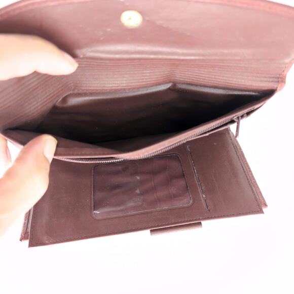 Vintage Buxton Burgundy Brown Cashmere Cowhide Leather Wallet & Coin Purse - GUC - Picture 4 of 10